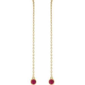 14K Polished Natural Ruby Chain Earrings