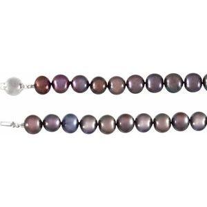 Sterling silver Black Freshwater Pearls 