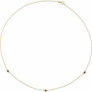 14K Yellow Natural Black Diamond 3-Station 16-18" Necklace - Whitestone Jewellery