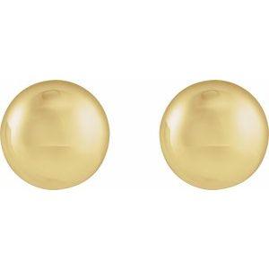 14K yellow Electroform Round Domed Earrings