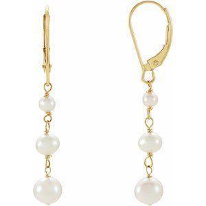 Three-Stone Pearl Earrings - Whitestone Jewellery