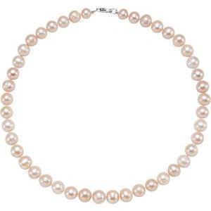 Sterling Silver Cultured Pink Freshwater Pearl 18" Necklace - Whitestone Jewellery