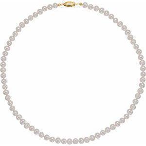 14K Yellow Panache® Cultured White Freshwater Pearl 18" Necklace