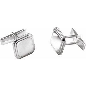 Sterling Silver Posh Mommy® Engravable Cuff Links - Whitestone Jewellery