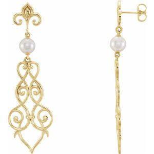 Fleur-de-lis Pearl Earrings