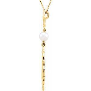 Fleur-de-Lis Pearl Pendant Necklace - Whitestone Jewellery