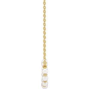 14K Yellow Cultured White Freshwater Pearl Circle 18" Necklace