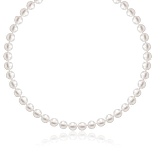 14k Yellow Gold Necklace with White Freshwater Cultured Pearls (6.0mm to 6.5mm)