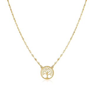 14K Yellow Gold Tree of Life Necklace