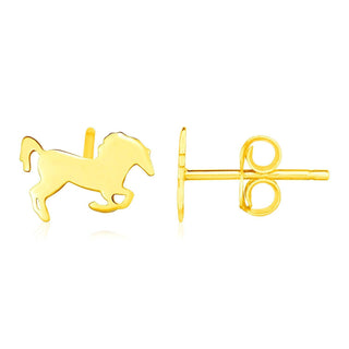 14K Yellow Gold Horse Earrings - Whitestone Jewellery