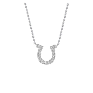 14k White Gold Horseshoe Design Diamond Pendant - Whitestone Jewellery