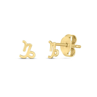 Gold Capricorn Stud earrings 