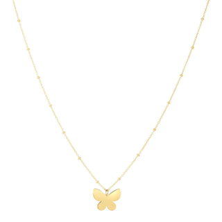 14K Papillon Pendant Necklace 