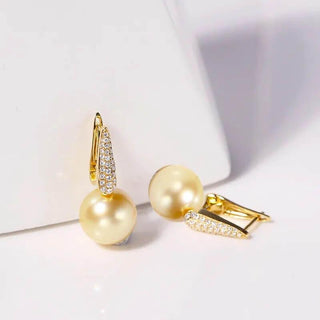 Stunning 18k gold South Sea Pearl Earrings - Whitestone Jewellery 