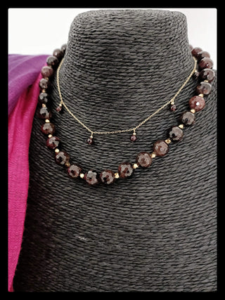  Garnet Gemstone Bead Necklace - Whitestone Jewellery 