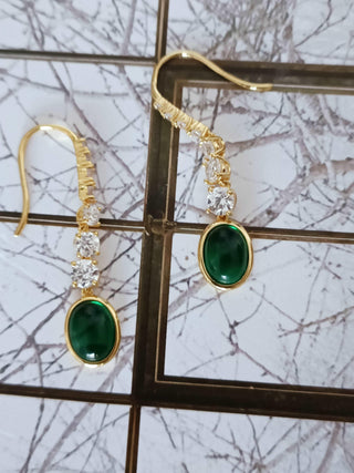 Drop Emerald Earrings