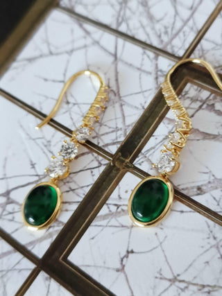 Drop Emerald Earrings - Whitestone Jewellery