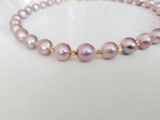 Rosy Pink Pearl Necklace 