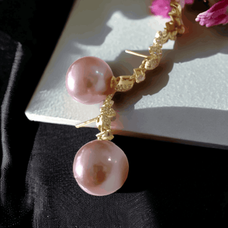 Pink Akoya Drop Earrings 