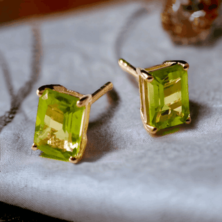 Peridot Solitaire Stud Earrings - Whitestone Jewellery