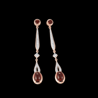 Diamond waterdrop garnet and topaz earrings 