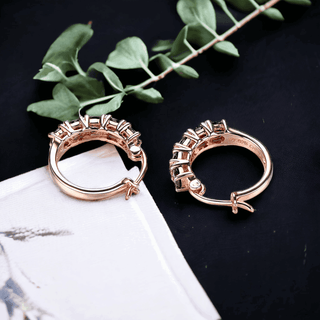 Rose Gold Garnet Clip Earrings - Whitestone Jewellery