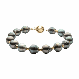 Spiral Tahitian Black Pearl Bracelet-Whitestone Jewellery