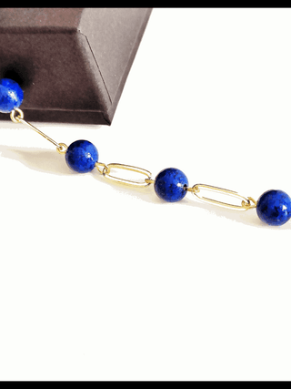 Lapis PaperClip Bracelet