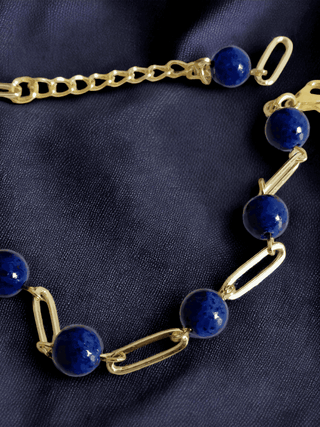 Lapis PaperClip Bracelet - Whitestone Jewellery