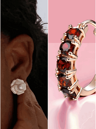 Luxurious Pearl and Garnet Earring Bundle - Whitestone Jewellery