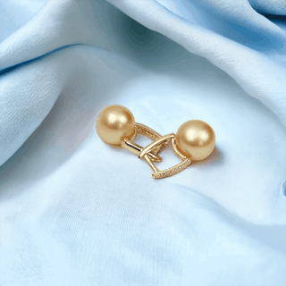 18K Golden South Sea Pearl Earrings