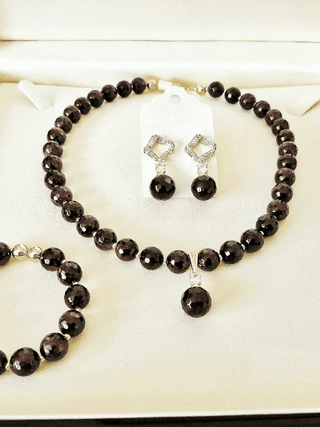 Garnet Gemstone Necklace Set - Whitestone Jewellery