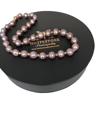 Rosy Pink Pearl Necklace- Whitestone Jewellery 