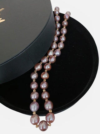 11-13mm Edison Pink Pearl Necklace-Handmade