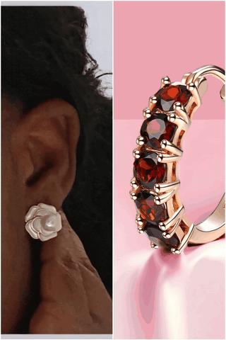 Luxurious Pearl and Garnet Earring Bundle - Whitestone Jewellery