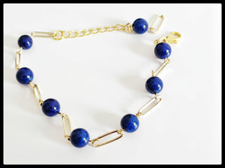 Lapis PaperClip Bracelet