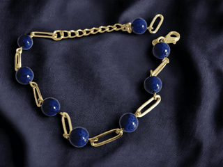 Lapis PaperClip Bracelet - Whitestone Jewellery