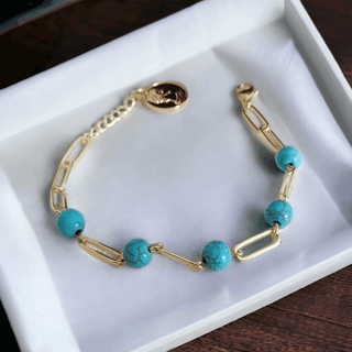 Turquoise Paperclip Bracelet - Whitestone Jewellery