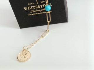 Turquoise Paperclip Bracelet - Whitestone Jewellery