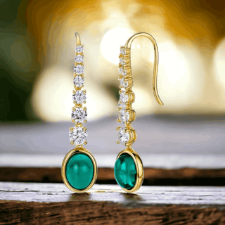 Drop Emerald Earrings