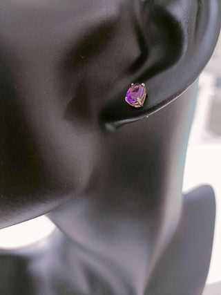 Genuine Amethyst purple studs- Whitestone Jewellery