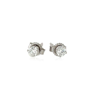 White Gold Diamond Stud Earrings 