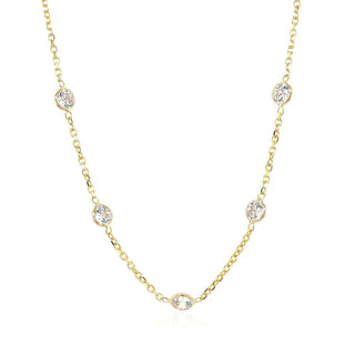 14k Yellow Gold CZ By the Yard Long Links - Whitestone Jewellery