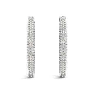 Double Hoop Diamond Earrings 