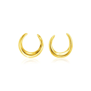 14k Yellow Gold Polished Moon Earrings - Whitestone Jewellery