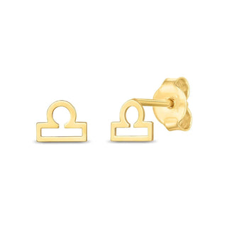 14k Yellow Gold Libra Stud Earrings - Whitestone Jewellery