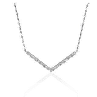 Diamond Chevron Pendant in 14k White Gold (1/3 cttw) - Whitestone Jewellery