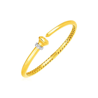 Hinged Bangle with Diamonds 