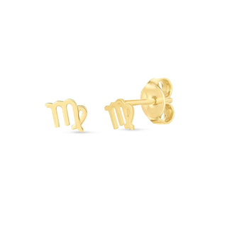 14k Yellow Gold Virgo Stud Earrings - Whitestone Jewellery