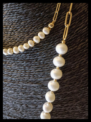 Celeste Cable Chain Pearl Necklace - Whitestone Jewellery